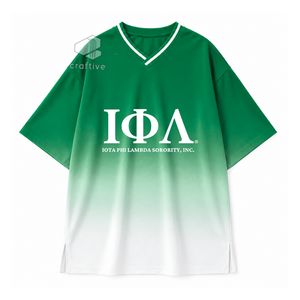 เสื้อยืดโอเวอร์ไซส์สำหรับผู้หญิง Iota Phi Lambda Sorority สีเขียวขาว สไตล์ลำลอง ทรงหลวม คอวี ลายกราฟิกสำหรับกลุ่มพี่น้องนักศึกษา เหมาะสำหรับใส่ในมหาวิทยาลัย - Product Image 1