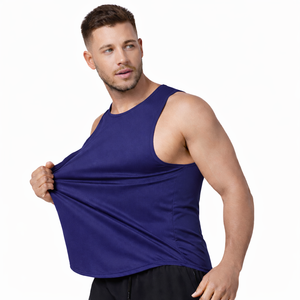 Débardeur de fitness pour hommes |   Débardeur de sport en polyester sans manches |   Entraînement sportif à séchage rapide |   Personnalisation OEM - Product Image 2