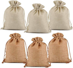 Sacs cadeaux en toile de jute, lavables, écologiques, avec cordon de serrage, 3x4 pouces, pour café, mariage, fête - Product Image 1