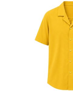 Manufacturer Yellow Cuban Collar Men <b>Shirt</b> Casual <b>Half</b> Sleeve Summer Oversized Streetwear Fashion Beach <b>Button</b> Up Top Wear - Product Image 3