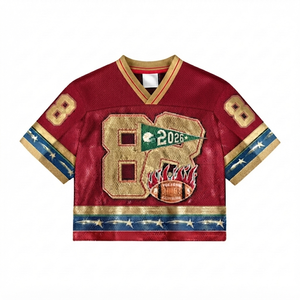 Camiseta Deportiva Personalizada de Fútbol Americano Vintage Color Granate, Unisex, Malla Regular, 100% Poliéster, Secado Rápido, Cuello Redondo, Sin Mangas - Product Image 1
