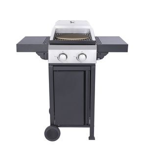 Barbecue à gaz propane à 2 brûleurs en acier inoxydable Table d'appoint pliable Panier suspendu 24600BTU Grille de cuisson émaillée en fil de sortie pour - Product Image 3