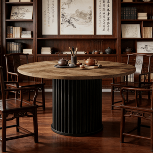 Tavolo da Pranzo Rotondo dal Design Elegante e Raffinato per il Tuo Spazio Pranzo Domestico - Product Image 1