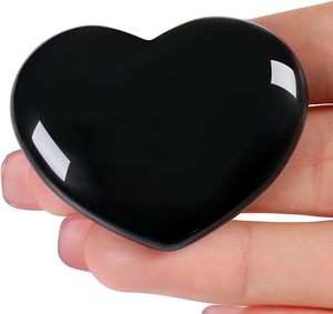 Piedra de Obsidiana Negra Natural en Forma de Corazón, 1.8x1.4 Pulgadas, Cristal Tallado, Gema, Arte Popular, Regalo de Meditación, Decoración del Hogar, Venta al Por Mayor - Product Image 3