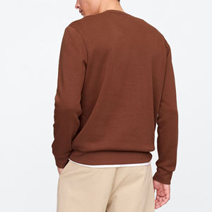 Sudadera de Cuello Redondo para Hombre, Corte Regular, Color Sólido, Tejido de Algodón, Informal, Transpirable, con Bolsillo, Estampado Digital, 220g - Product Image 5