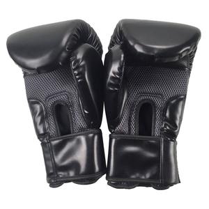 Gants de boxe professionnels en cuir personnalisés pour l'entraînement, gants de combat noirs avec sangles ajustables - Product Image 3
