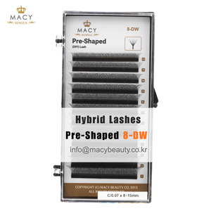 Cils hybrides préformés 8-DW DIY Lash MACY BEAUTY KOREA Extensions de cils de qualité supérieure Vente en gros Cils personnalisés Marque privée - Product Image 1