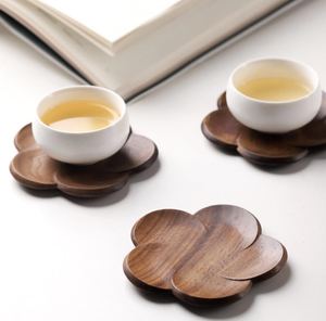 Handcrafted Wooden Flower <b>Coaster</b> Set Decorative Wood <b>Drink</b> <b>Coasters</b> for Tea Coffee Cups Mugs Home Office Table Decor - Product Image 3