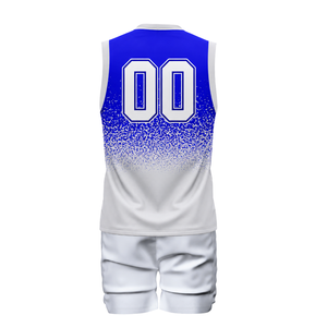 Royal Blue White Sublimated Volleyball Uniform Sleeveless Jersey Shorts Set Team Sports Wear <b>Athletic</b> Match Apparel Custom - Product Image 3
