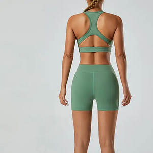 Sujetador deportivo elástico de cuatro vías personalizado para mujer, top deportivo liso, ropa de gimnasio, fitness, entrenamiento, sujetador deportivo sin espalda cruzada para mujer - Product Image 4