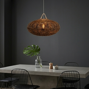 100% Natural Woven Banana Fiber Hanging Lamp Pendant Light Boho Chic Straw Chandelier For Coastal Resort Hotel Restaurants - Product Image 6