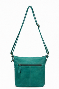 Gravs Vintage Fashion Genuine Leather Crossbody Bag for Women Autumn Casual Shoulder Sling Purse <b>Adjustable</b> <b>Strap</b> ZIP Closure - Product Image 5