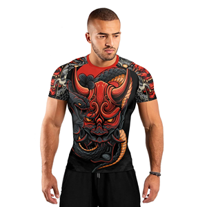 Rashguard MMA à manches courtes, respirant, séchage rapide, imprimé par sublimation personnalisée, haute performance, pour grappling BJJ - Product Image 4
