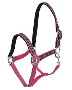 Harnais de cheval en nylon et PP rembourré coloré, réglable, doux, durable, équestre, avec motif, taille et couleur personnalisables - Product Image 1