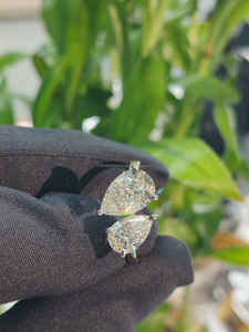 Anillo de Diamantes Toi Et Moi con Corte de Pera de Lujo en Oro Blanco, Elegante Joyería de Compromiso con Doble Piedra para Mujer, Diseño Personalizado Fino - Product Image 5