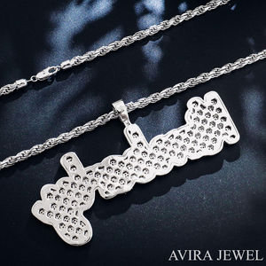 IDGL Colgante de Plata de Ley 925 con Moissanita Genuina Sin Níquel Sin Plomo, Chapado en Oro Rosa, Estilo Hip Hop, Amuleto Unisex para Fiesta - Product Image 2