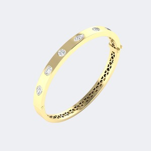 Elegante Brazalete de Plata de Ley 925 con Diamantes Cultivados en Laboratorio de Varias Formas para Mujer, Brazalete de Lujo para Aniversario, Certificado IGI SGL, 2.00ctw - Product Image 5