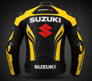 Veste en cuir de moto pour homme Zuzuki, en cuir de vache/canguro authentique, haute performance, durable, pour les motards, niveau 2 CE - Product Image 2