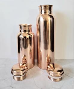 Juego de 3 botellas de agua con acabado de cobre simple, ideales para escuelas, oficinas, habitaciones del hogar y uso diario, procedentes de la India. - Product Image 5