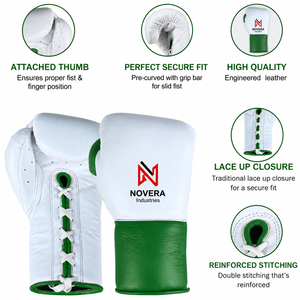 Gants de boxe pour l'entraînement, le sparring et le kickboxing, avec sangle de poignet réglable, imperméables, respirants, personnalisables, fabriqués en cuir de vache véritable - Product Image 1