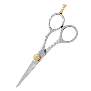 Professional Japanese J2 Hair Cutting <b>Barber</b> Scissors German Stainless Steel Sharp <b>Blade</b> Tip Silver Color Gold Adjustment Screw - Product Image 3