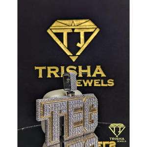 Pendentif tendance « TEG » en diamant de laboratoire VVS et argent sterling 925, bijoux hip-hop par Trisha Jewels - Product Image 2