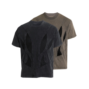 T-shirts personnalisés pour hommes avec broderie chenille, T-shirts à impression flocage sur mesure, T-shirts brodés motif brosse à dents, T-shirts brodés - Product Image 3