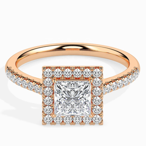 Custom 14K 18K Rose Gold Princess Cut <b>Fine</b> <b>Rings</b> D VS1 VVS1 IGI Certified Lab Grown Diamond Engagement Wedding <b>Ring</b> for Women - Product Image 1
