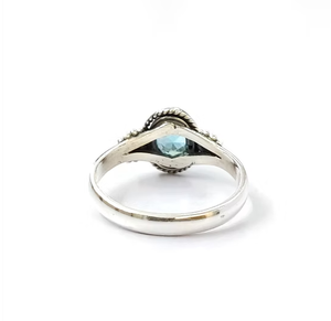 Anillo de Topacio Azul Ovalado de Plata 925 de Diseño Moderno, Joyería Pulida de Alta Calidad, Regalo de Aniversario para Mujer - Product Image 3