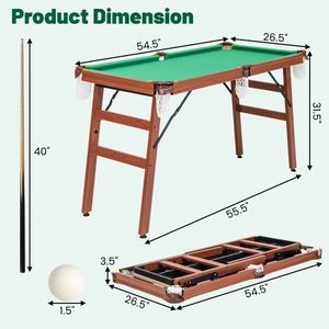Set Tavolo da Biliardo e Snooker Pieghevole e Portatile con Piedini Regolabili - Product Image 5