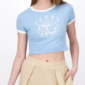 Camiseta Corta de Yoga con Cuello Redondo y Manga Corta para Mujer, Diseño Nuevo 2026, Ropa Casual, Camisetas Cortas para Mujer en Venta - Product Image 2