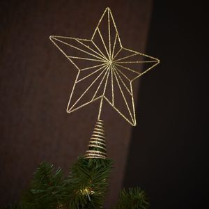 Adorno Metálico para la Punta del Árbol de Navidad, Decoración Tradicional para Interiores, Accesorio para Árbol de Pino de 20 cm - Product Image 4