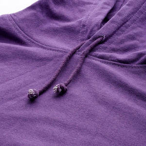Sudadera con capucha corta morada para mujer, informal, de manga larga, con cordón ajustable - Product Image 5
