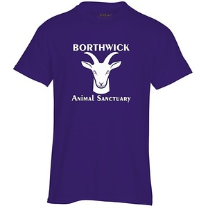 Camiseta de Manga Corta para Hombre, Color Rosa, de Algodón Transpirable, con Logotipo de Cabra del Santuario Animal Borthwick Estampado en la Parte Delantera, Estilo Casual de Verano - Product Image 3