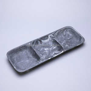 Bandeja de resina epoxi Aqua azul, superventas, regalo de Navidad, decoración de la casa, bandeja de servidor de Navidad rodante, bandeja de 3 secciones para el hogar - Product Image 4