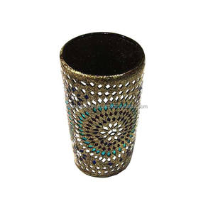 Porte-stylo artisanal indien en laque scintillante pour accessoires de bureau, style unique, porte-stylo perlé pour la décoration de bureau - Product Image 3
