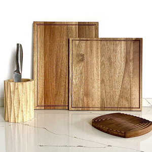 Planche à découper en bois de hêtre, chêne, noyer, acacia ou bambou, épaisse, grande, personnalisée, avec poignée, pour la cuisine, vente en gros - Product Image 1