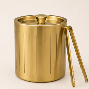Luxury <b>Gold</b> Stainless Steel <b>Ice</b> <b>Bucket</b> with Tongs Wine Cooler Insulated Champagne Pail for Wedding Event and Bar Hotel Decor - Product Image 5