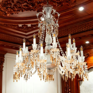 Lámpara de Araña de Cristal K9 de Lujo, Estilo María Teresa Dorada, para Decoración de Vestíbulo de Hotel, Luces Colgantes Grandes - Product Image 4