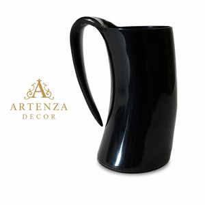 Jarra de Cuerno Vikinga Hecha a Mano, Taza de Cuerno Pulido de Gran Capacidad, Jarra de Cerveza Reutilizable Vintage para Regalo, Fiesta o Uso Doméstico - Product Image 2