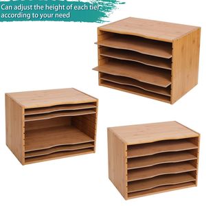 Organizzatore per Documenti e Lettere da Ufficio RT Home con 4 Ripiani Metallici Regolabili e Materiale in Legno - Product Image 4