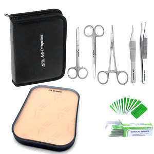 Kit de suture médical et chirurgical de haute qualité en acier inoxydable avec aiguilles et fils de suture, outils d'entraînement à la suture - Product Image 1