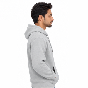 <b>Mens</b> Waffle Knit Pullover Hoodie <b>Thermal</b> Long Sleeve Casual Sports Winter Streetwear Custom Hooded Sweatshirt Wholesale Apparel - Product Image 3