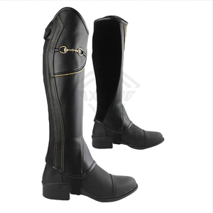 New High Quality <b>Half</b> Horse Riding <b>Chaps</b> for Men and Women Leather Equipment Genuine Leather <b>Chaps</b> for Sale Custom OEM - Product Image 5