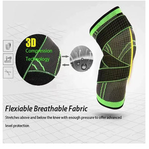 Genouillères réglables Perfectionists, noir/vert, respirantes, en polyester, unisexe, multi-sports, protection de base pour tous les exercices - Product Image 6