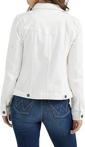 Chaqueta Vaquera Blanca de Alta Calidad para Mujer, Elástica, Cómoda, a la Moda, con Cierre de Botones, Transpirable - Product Image 3