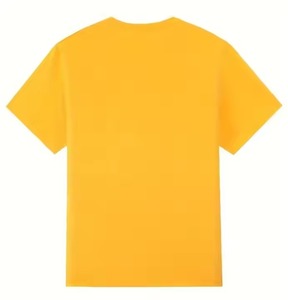 Camiseta de Algodón para Hombre, Cuello Redondo, Manga Corta, Corte Regular, Color Amarillo, Diseño Liso Teñido, Estilo Casual - Product Image 2