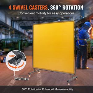 Professionale 6 'X 6' mobile giallo industriale officina tenda schermo resistente alla fiamma vinile saldatura saldatura saldatura saldatura - Product Image 3
