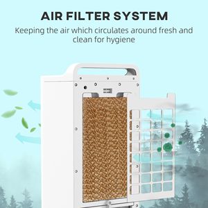 Refroidisseur d'air de pièce 100W à économie d'énergie avec télécommande, minuterie, humidificateur oscillant et blocs de glace pour garages, prise UK - Product Image 4