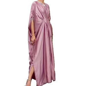 Abito Kaftano Lungo Intrecciato, Vestito Lungo fino ai Piedi, Vestibilità Ampia, <span class=keywords><strong>Abbigliamento</strong></span> Casual, Servizio OEM, <span class=keywords><strong>Abbigliamento</strong></span> di Alta Qualità - Product Image 3